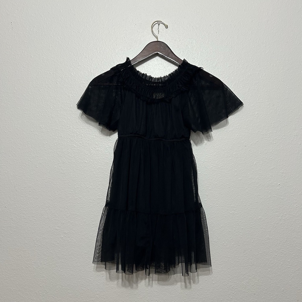 ThereAbouts Black Tiered Long Dress Girls Size 6/6X Party Funeral - Picture 1 of 7